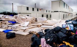 Les décombres dans la jungle de Calais, évacuée en novembre 2016.