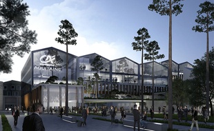 Image de synthèse du futur siège du Crédit Agricole aux Bassins à Flot à Bordeaux