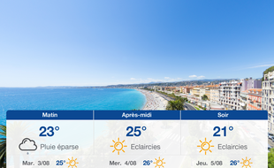 Météo Nice: Prévisions du lundi 2 août 2021
