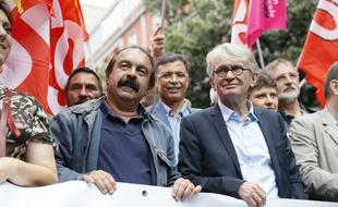 Les leaders syndicaux Philippe Martinez (CGT, à gauche) et Jean-Claude Mailly (FO) seront à Nantes mercredi.