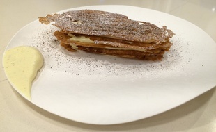 Le millefeuille à la minute du chef pâtissier Yann Couvreur.