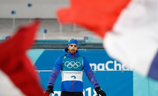 Martin Fourcade a remporté la mass-start des JO de Pyeongchang, le 18 février 2018.