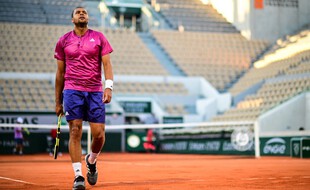 Jo-Wilfried Tsonga sur le Suzanne-Lenglen, le 1er juin 2021.