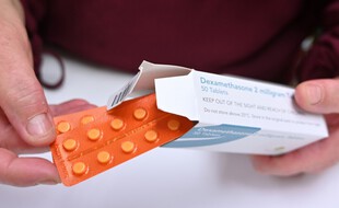 Une boîte de dexaméthasone, au Royaume-Uni.