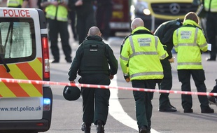 Illustration police de Londres sur les lieux de l'attaque le 22 mars 2017.