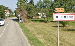 Un des panneaux de l'entrée d'Oltingue a été remplacé par celui de Liebsdorf (illustration).
