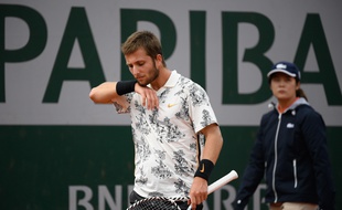 Corentin Moutet, battu au troisième tour de Roland-Garros par l'Argentin Juan Ignacio Londero, le 31 mai 2019.