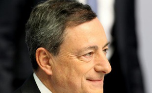 Le président de la BCE Mario Draghi lors d'une conférence de presse à Francfort le 21 janvier 2016