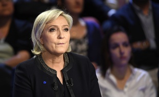Marine Le Pen dans «Le Grand Débat» sur BFMTV et CNews, le 4 avril 2017.