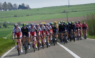 Le peloton sur la Flèche Wallonne 2015.