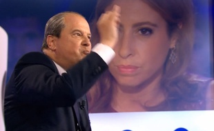 Jean-Christophe Cambadélis et Léa Salamé le 5 septembre 2015 dans On n'est pas couché