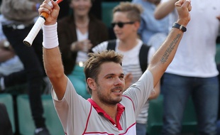 Stan Wawrinka après sa victoire face à Roger Federer, le 2 juin 2015