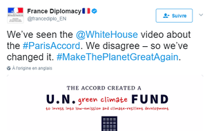 Capture d'écran de la vidéo postée sur Twitter par le compte de la diplomatie française.