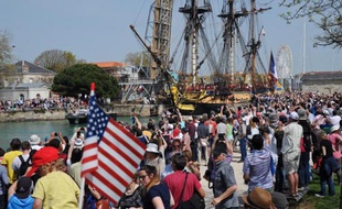L'"Hermione" le 15 avril 2015 au port de La Rochelle