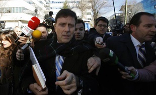 Le docteur Eufemiano Fuentes lors de l'ouverture de son procès, le 28 janvier 2013, à Madrid.