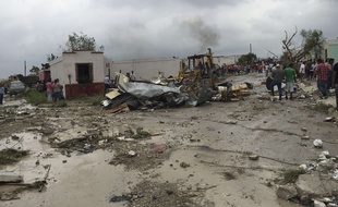 Une tornade a balayé des centaines de maisons et fait au moins onze morts à Ciudad Acuña, au Mexique, le 25 mai 2015.