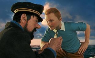 Andy Serkis et Jamie Bell incarnent respectivement le capitaine Haddock et Tintin grâce à la motion capture.