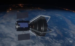 L'engin spatial ClearSpace 1, une fois qu'il aura récupéré Vespa, débris laissé en vol par la fusée Véga.