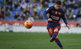 Lionel Messi lors du match entre le Barça et l'Espanyol le 2 janvier 2016.
