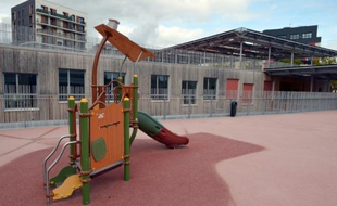 La cour de récréation de l'école PEF à Saint-Ouen le 7 octobre 2015