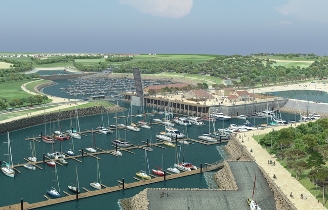 Image de synthèse du futur port de plaisance à Brétignolles (Vendée)