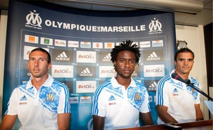 Morgan Amalfitano, Nicolas N'Koulou et Jérémy Morel ont été présentés hier au centre Robert Louis-Dreyfus.
