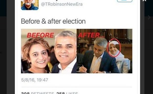 Capture d'un tweet du militant britannique d'extrême-droite Tommy Robinson.