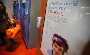 Toulouse, le 24 février 2013. Illustration pour l'offre Skirail à la Gare Matabiau.
