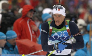 Vincent Jay champion olympique du sprint en biathlon, le 14 février 2010 à Whistler.