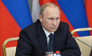 Le président russe Vladimir Poutine lors d'une conférence à Astrakhan, le 4 juin 2014