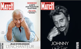 «Paris Match» sort deux numéros cette semaine, l'un consacré à Jean D'Ormesson, l'autre à Johnny Hallyday.