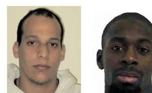 à gauche, Chérif Kaouchi. À droite, Amedy Coulibaly