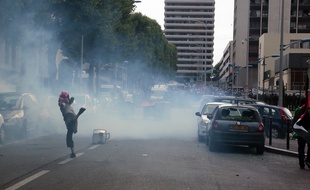 Des échauffourées à la fin d'un rassemblement pro-palestinien à Sarcelles, le 20 juillet 2014.