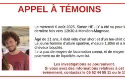 Inquiétudes après la disparition d’un jeune homme depuis 15 jours