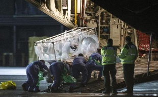 L'infirmière diagnostiquée positive au virus Ebola à Glasgow est embarquée le 30 décembre 2014 dans un avion à destination de Londres où elle rejoindra une unité spéciale au Royal Free Hospital