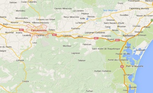 Carte de localisation de Carcassonne et de Limoux, dans l'Aude.