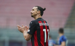 Zlatan Ibrahimovic sous le maillot du Milan AC, le 21 février 2021.