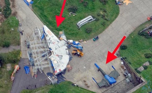 Une image du site de tournage du prochain «Star Wars» où l'on aperçoit notamment le Faucon Millenium.
