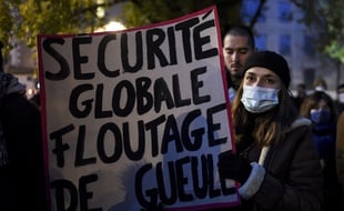 Manifestation contre la loi sur la sécurité globale le 27 novembre 2020à Nantes.