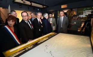 François Hollande au mémorial du Mont Faron, le 17 mars 2016.