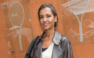 Karine Le Marchand dans les allées de Roland-Garros, à Paris, le 5 juin 2012.