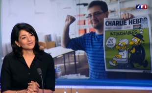 Jeannette Bougrab, sur le plateau du JT de 20h de TF1, à Paris, le 8 janvier 2015.
