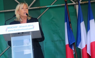 Marine Le Pen, présidente du Front National, le 30 août à Brachay (haute-Marne)