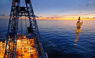 Illustration d'une plateforme pétrolière.