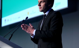 Emmanuel Macron, le candidat d'En Marche, à Paris le 13 avril 2017.