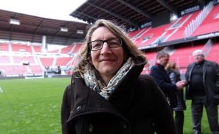 Anne-Sophie Demoulin, présidente du Stade Rennais Rugby, ici au Roazhon Park le 11 janvier 2016.