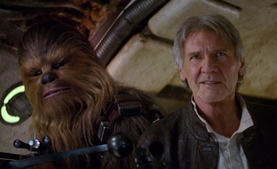 Chewbacca et Han Solo (Peter Mayhew et Harrison Ford) dans «Star Wars 7».