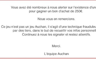 Le message du groupe Auchan à ses clients