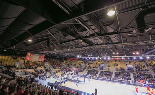 Strasbourg le 3 février 2016. Basket SIG vs Gran Canaria. Eurocup au Rhénus sport. Ambiance et supporters