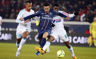 Rencontre de ligue 1 PSG - OM au Parc des Princes, le 24 février 2013.
